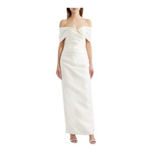 Sonya Moda Aspen Off The Shoulder Taffeta Gown Size M